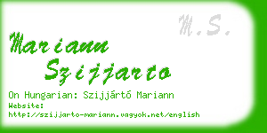 mariann szijjarto business card